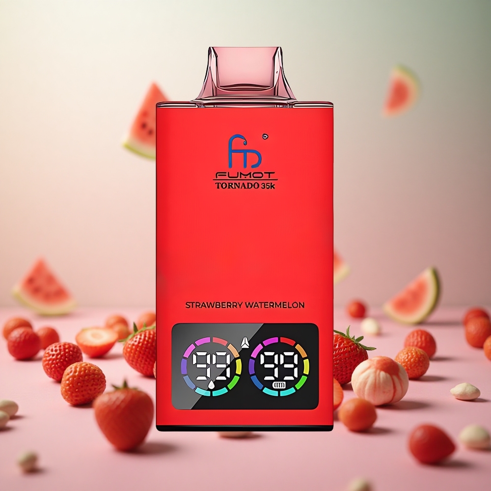 Fumot Tornado 35000 Puffs Jagoda Lubenica Vape Slovenia Dual Mesh Coil 15ml E-juice