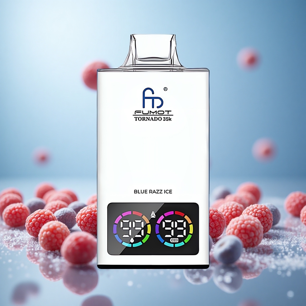 Fumot Tornado 35000 Puffs Modra Malina Led Vape Slovenia 15ml E-juice 700 MAH Baterija