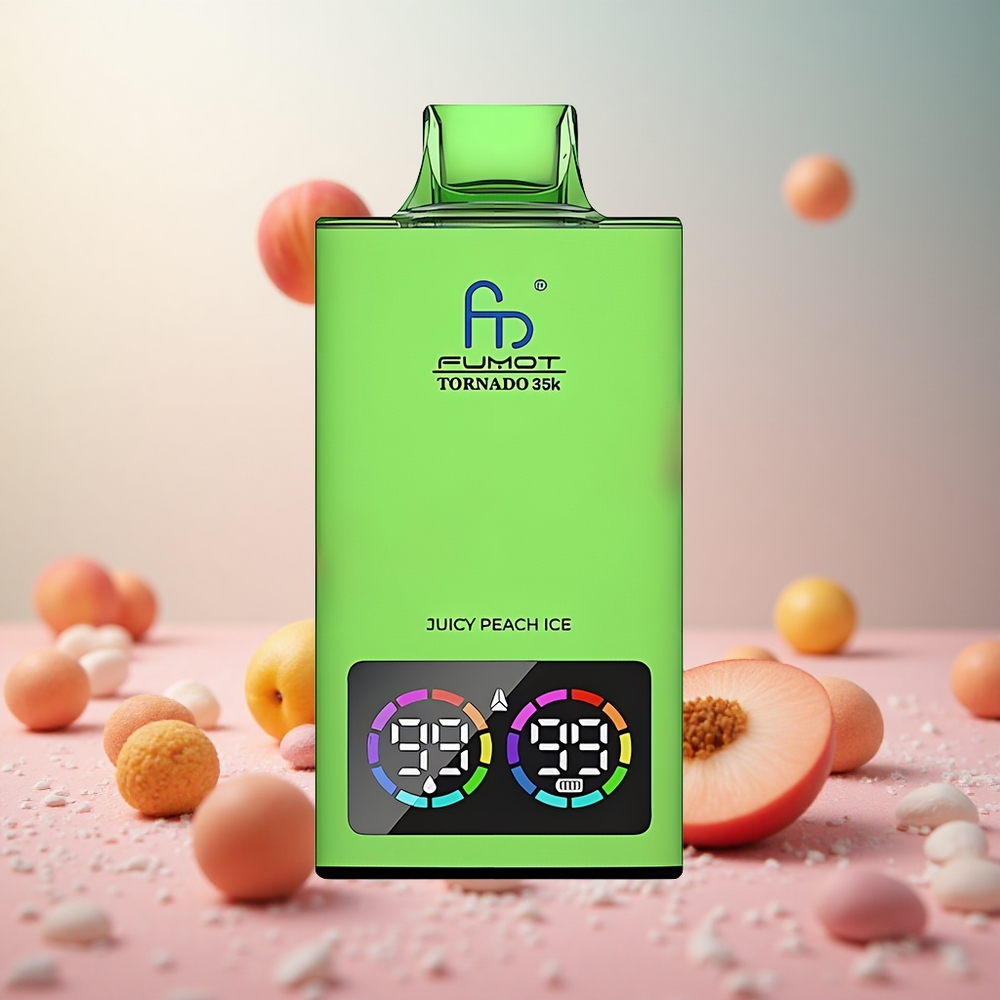 Fumot Tornado 35000 Sočna Breskev Led Vape Slovenia 15ml E-juice 700 MAH Baterija