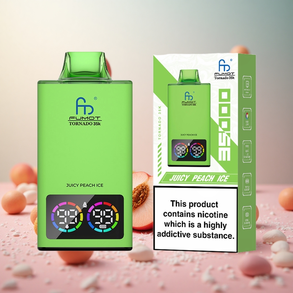 Fumot Tornado 35000 Sočna Breskev Led Vape Slovenia 15ml E-juice 700 MAH Baterija