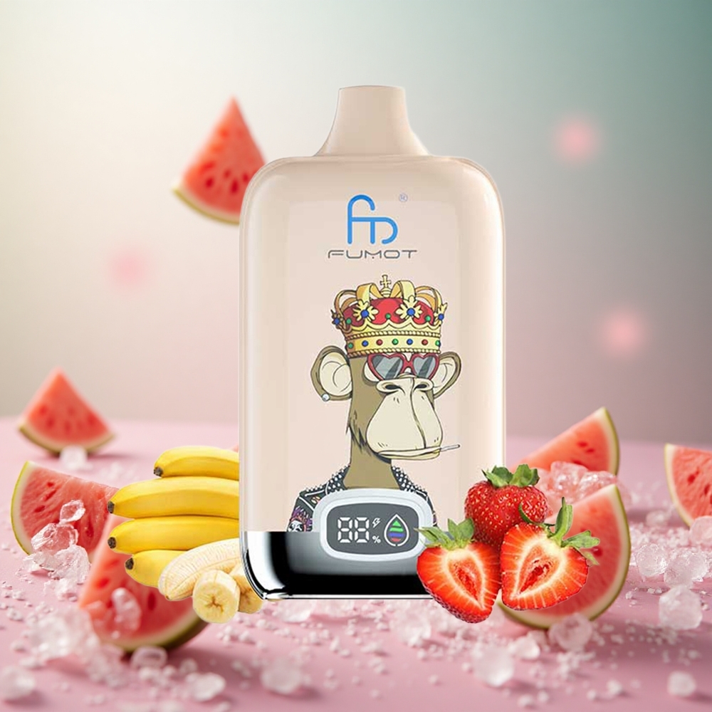 Fumot Tornado Digital Box 12000 Puffs Lubenica Led Vape Slovenia 20ml E-Liquid 550mAh Baterija