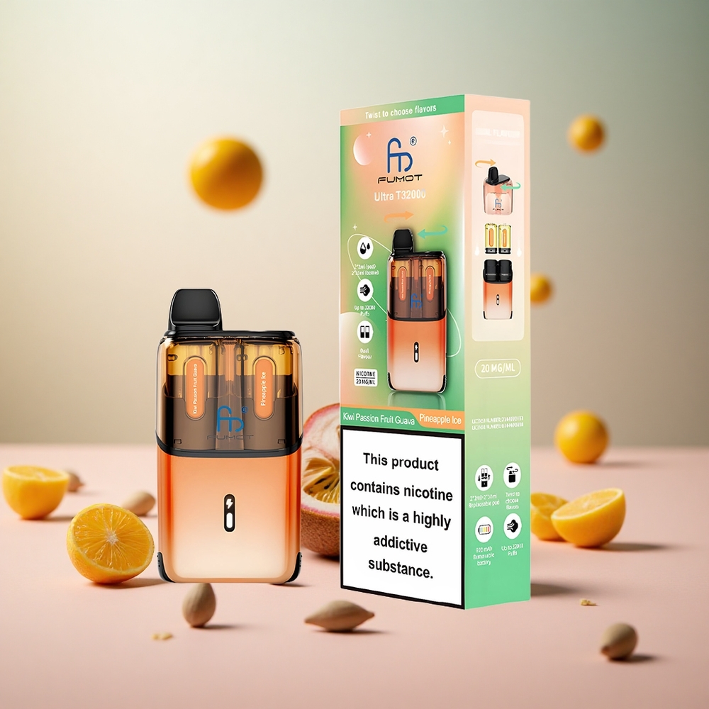 Fumot Ultra T32000 32000 Puffs Kombinacija Okusov Kivi Pasijonka Gujaba - Ananas Led Vape Slovenia 800mAh Baterija 24ml E-tekočina