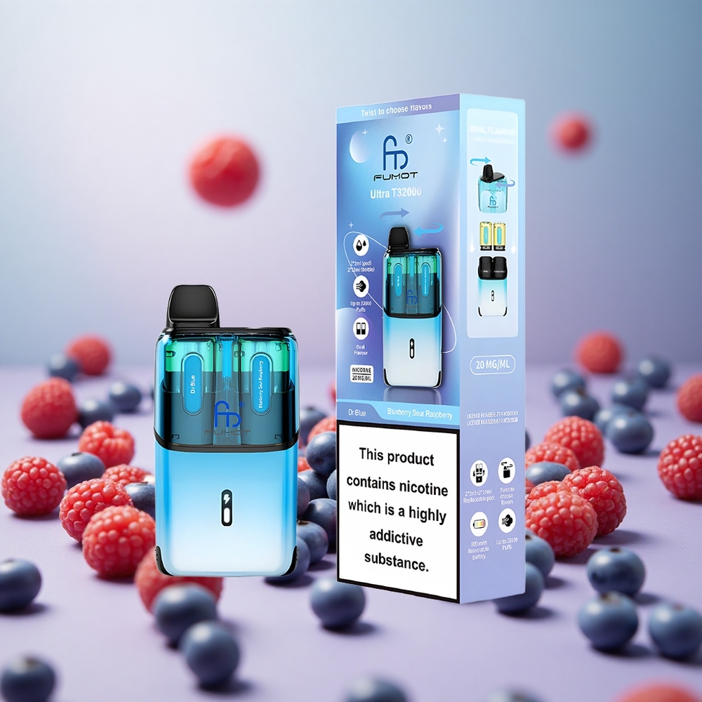 Fumot Ultra T32000 32000 povžev Dr Modra - Borovnica Kisla Malina Vape Slovenia 800mAh 24ml