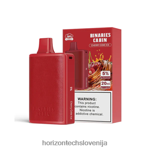 HorizonTech Binaries Cabin za enkratno uporabo 20 ml - Horizon Tech Vape 02ZFF54 češnjeva kola led