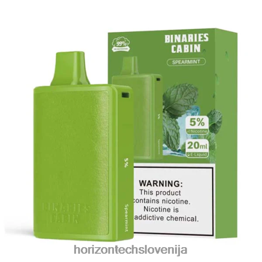 HorizonTech Binaries Cabin za enkratno uporabo 20 ml - Horizon Tech Vape 02ZFF74 zelena meta