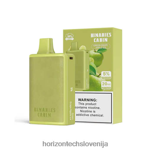 HorizonTech Binaries Cabin za enkratno uporabo 20 ml - Horizon Tech Vape Coils 02ZFF56 zeleni grozdni jabolčni led