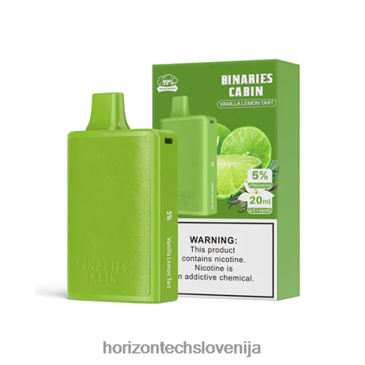 HorizonTech Binaries Cabin za enkratno uporabo 20 ml - Horizontech Disposable Vape 02ZFF70 vanilijev limonin tart