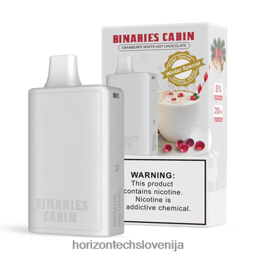 HorizonTech Binaries Cabin za enkratno uporabo 20 ml - Horizontech Disposable Vape 02ZFF80 brusnična bela vroča čokolada