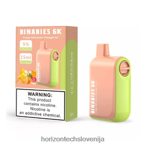 HorizonTech Binaries Cabin za enkratno uporabo 15 ml - Horizontech Disposable Vape 02ZFF50 pomarančna lubenica ananasov led
