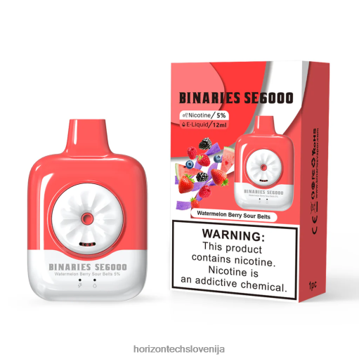 HorizonTech Binaries Cabin za enkratno uporabo 12 ml - Horizon Tech Vape Tank 02ZFF138 lubenice jagode kisle pasove