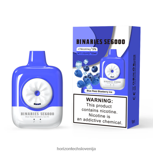 HorizonTech Binaries Cabin za enkratno uporabo 12 ml - Horizontech Slovenija 02ZFF141 blue razz borovničev led
