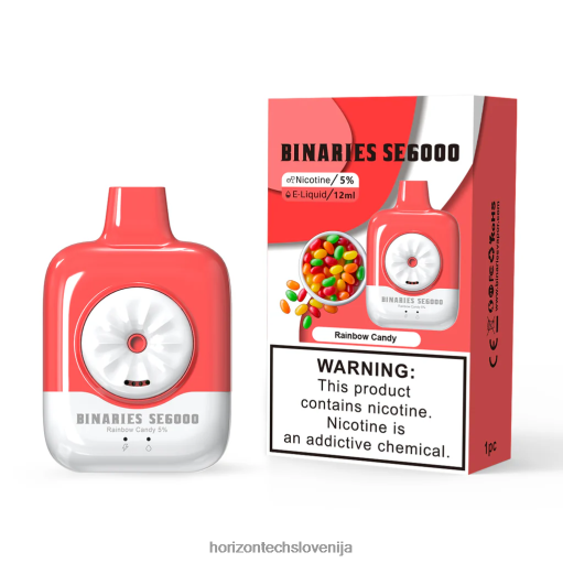 HorizonTech Binaries Cabin za enkratno uporabo 12 ml - Horizontech Vape Slovenija 02ZFF133 mavrični bonbon