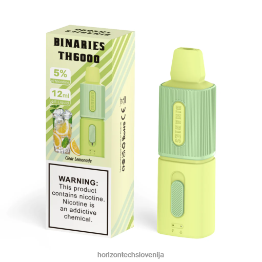 HorizonTech Binaries Cabin th6000 za enkratno uporabo 12 ml - Horizon Tech Vape 02ZFF114 bistra limonada