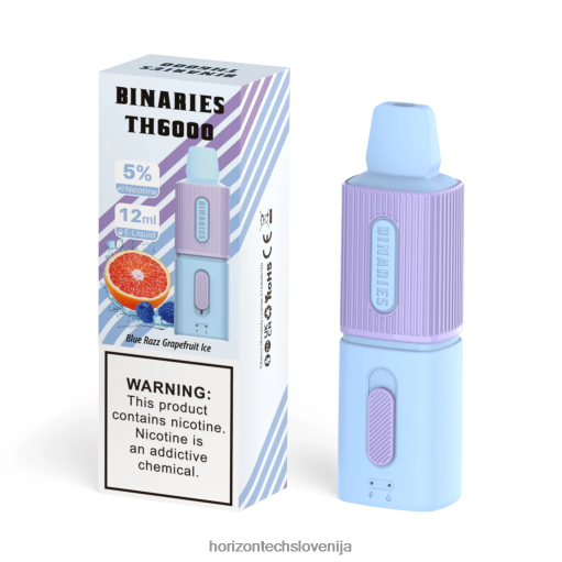 HorizonTech Binaries Cabin th6000 za enkratno uporabo 12 ml - Horizon Tech Vape Tank 02ZFF108 blue razz grenivkin led