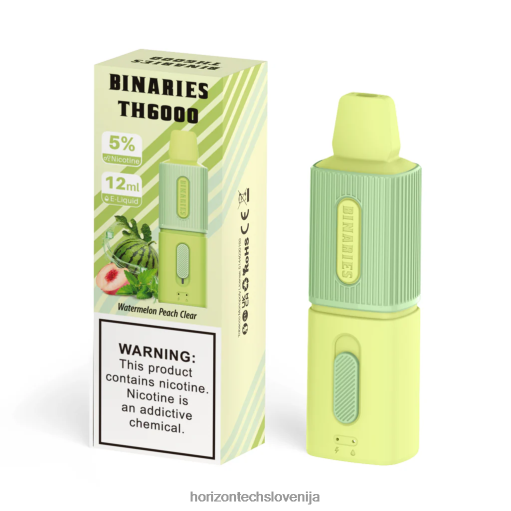 HorizonTech Binaries Cabin th6000 za enkratno uporabo 12 ml - Horizon Tech Vape Tank 02ZFF118 lubenica breskev jasno