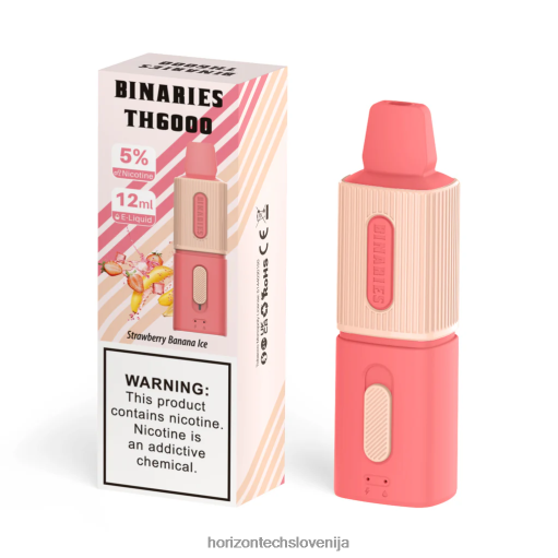 HorizonTech Binaries Cabin th6000 za enkratno uporabo 12 ml - Horizon Tech Vape Tank 02ZFF98 jagodno bananin led