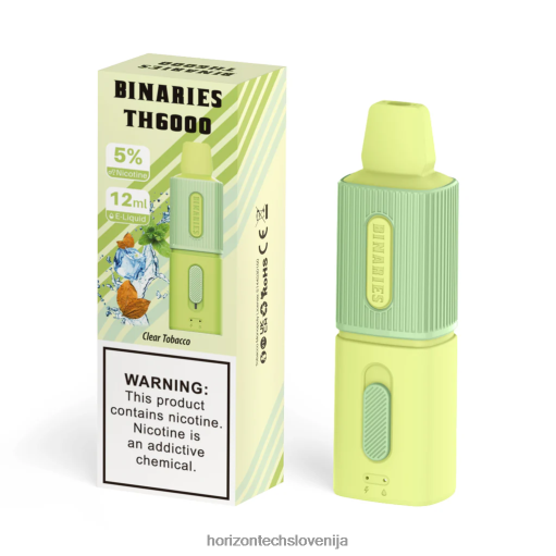 HorizonTech Binaries Cabin th6000 za enkratno uporabo 12 ml - Horizontech Slovenija 02ZFF121 prozorni tobak